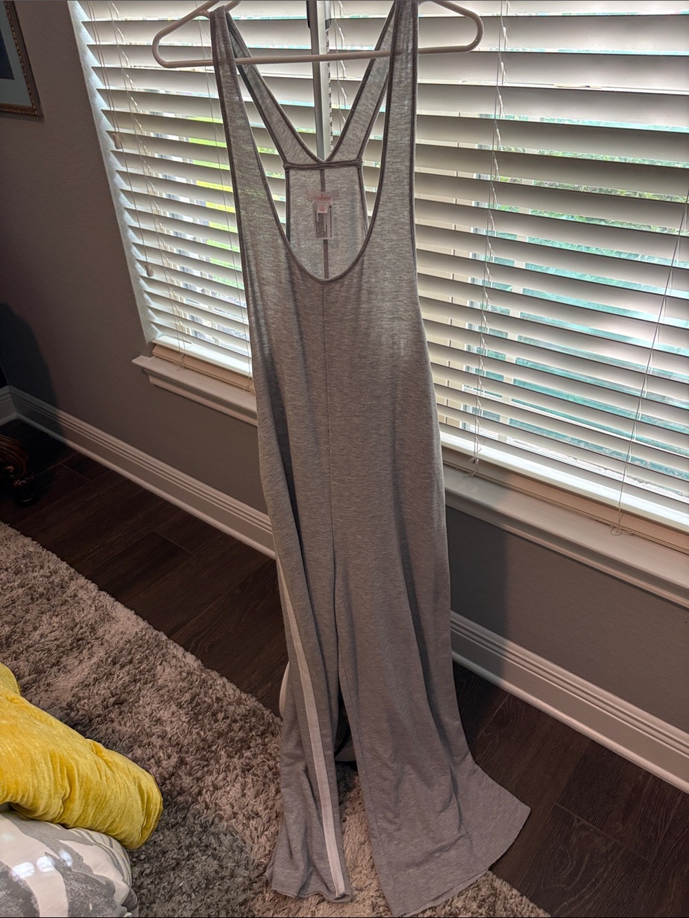 Colsie Light Gray Racerback Maxi jumpsuit with pockets